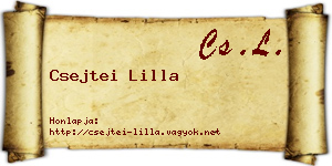 Csejtei Lilla névjegykártya